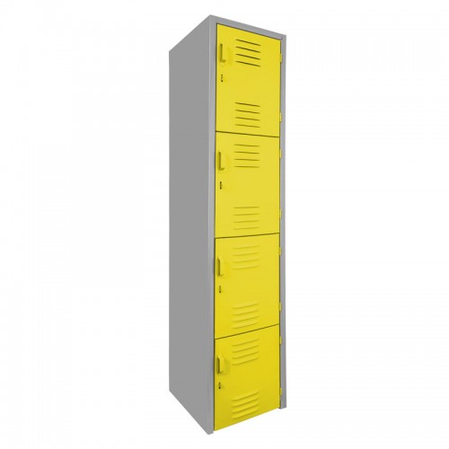 Locker metálico dual grande - 4 puertas amarillo